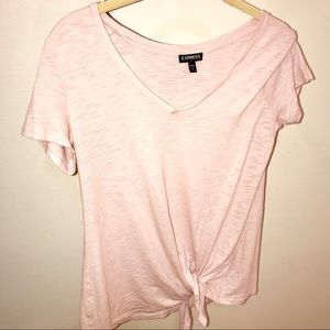 Express pink T-shirt with front tie
